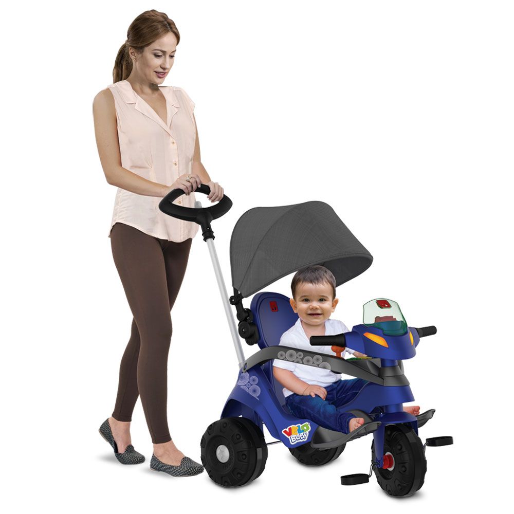 Velobaby Reclinável com Capota Passeio Azul - Bandeirante - Imagem 8