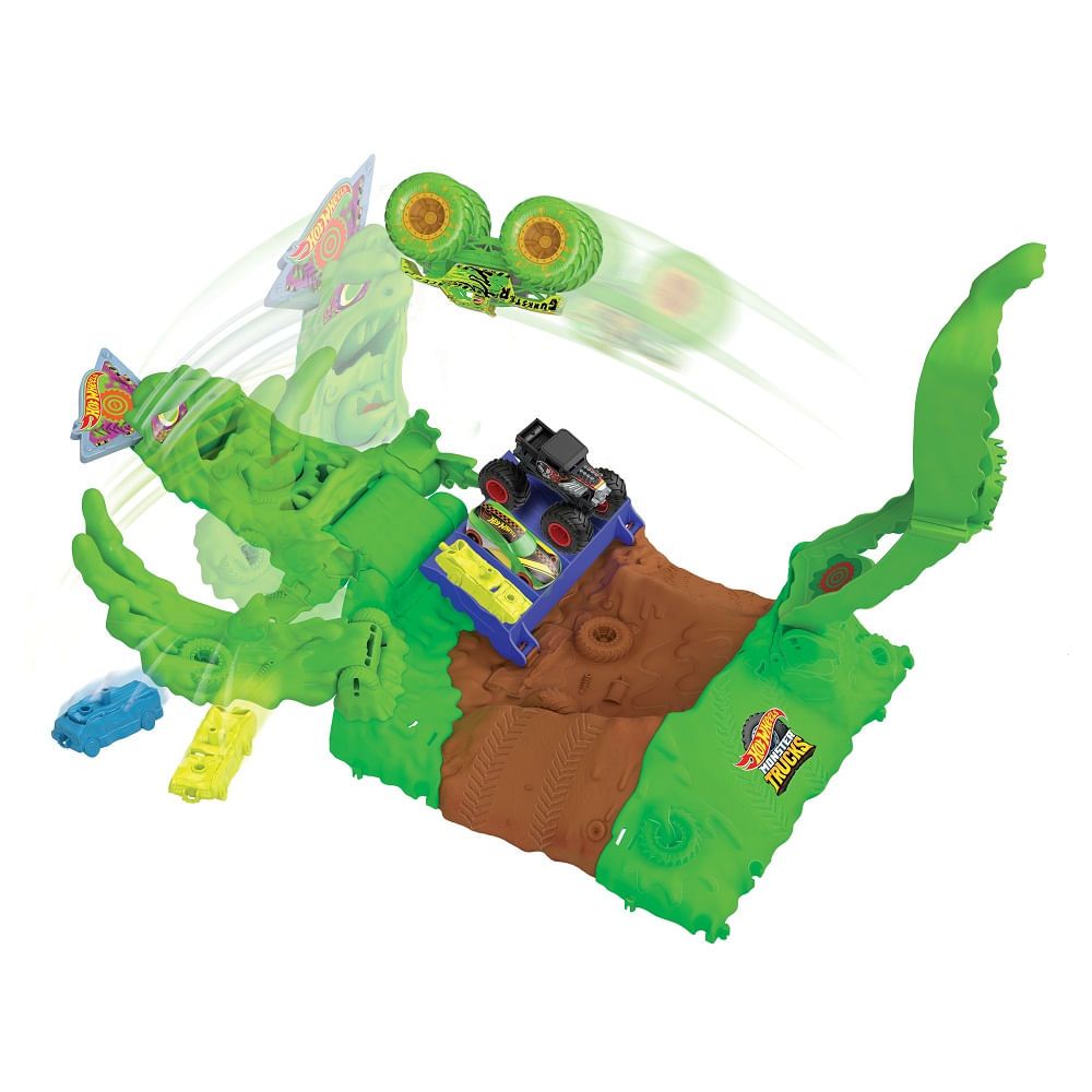 Hot Wheels Monster Trucks Arena Glow In Dark - Mattel - Imagem 4