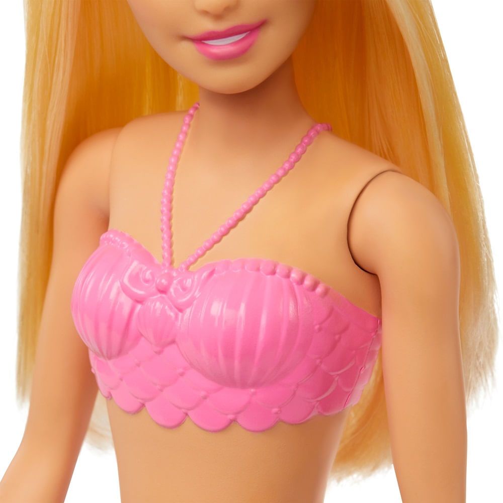 Barbie Sereia Loira com Cauda Rosa - Mattel - Imagem 4