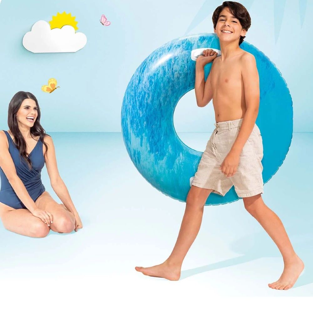 Boia Estampa Ondas Azul - Intex - Imagem 2