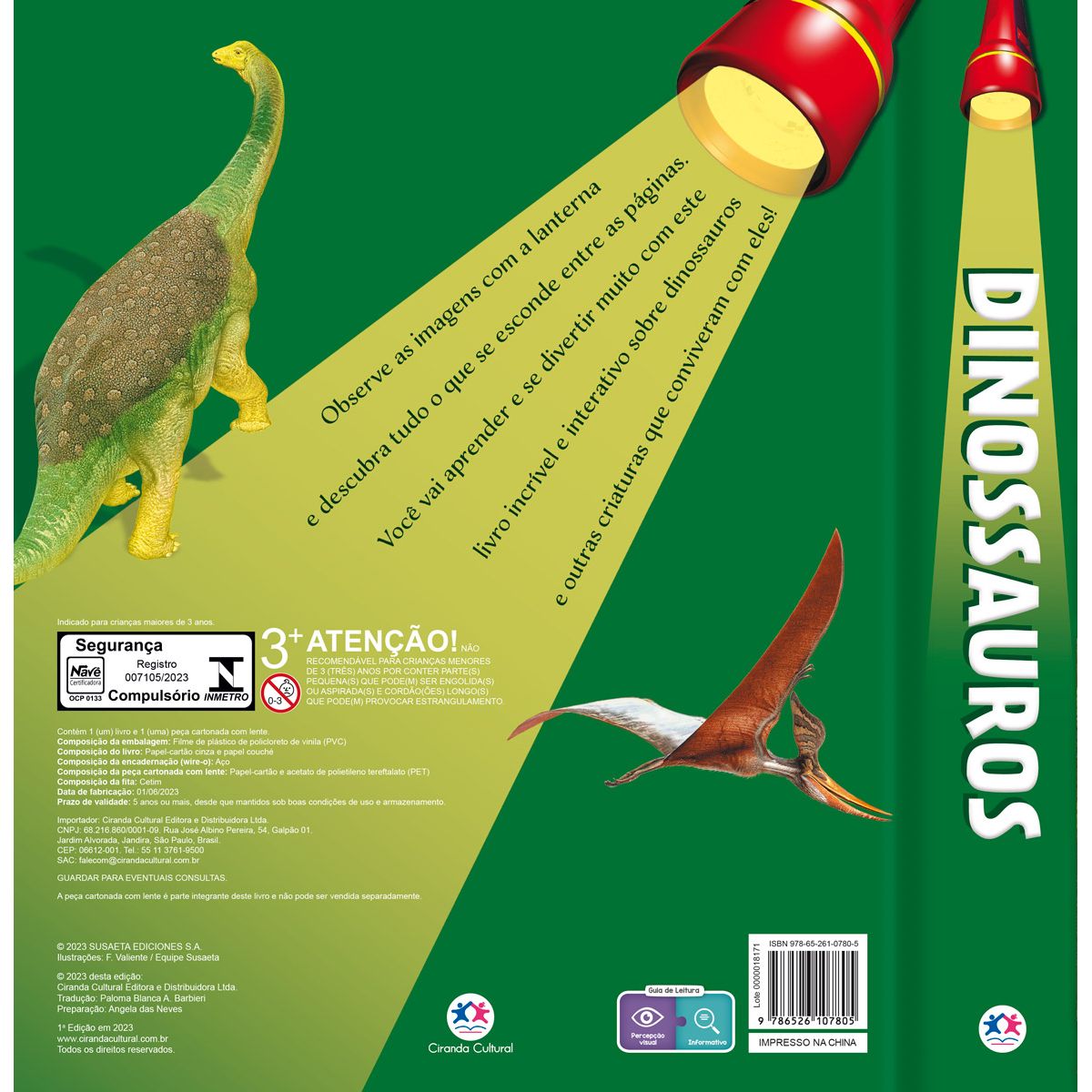 Livro com Lanterna Dinossauros - Ciranda Cultural - Imagem 2