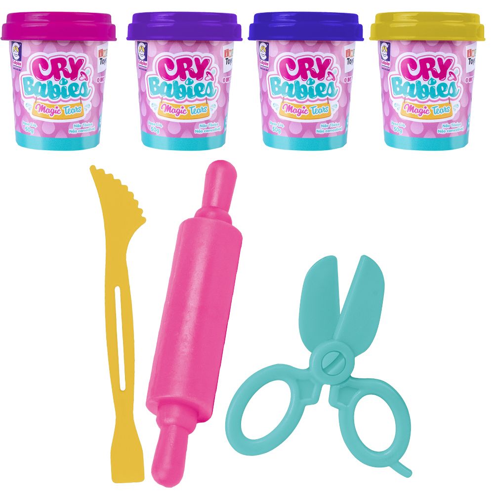 Kit Massinha Cry Babies My Little Hair - Cotiplás - Imagem 3