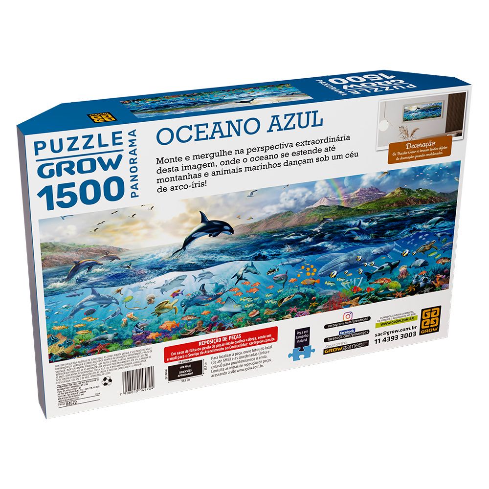 Puzzle Panorama Oceano Azul 1500 Peças - Grow - Imagem 3