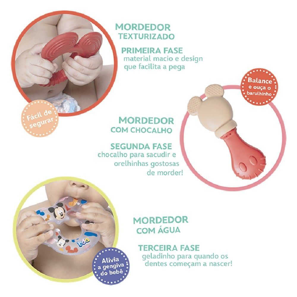 Meu Primeiro Kit Disney Baby 3 Mordedores - Toyster - Imagem 2