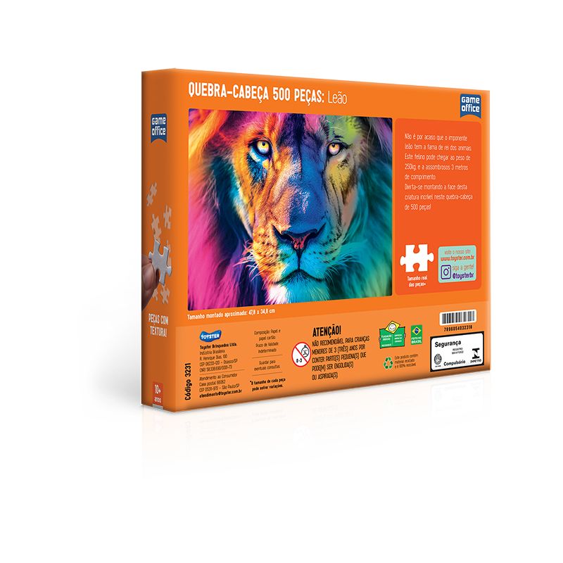 Quebra-Cabeça 500 Peças Leão - Toyster - Imagem 3