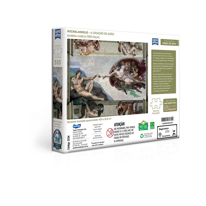 Quebra-Cabeça 500 Peças A Criação De Adão - Toyster - Imagem 3