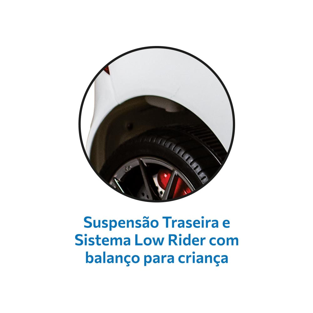 Veículo Elétrico Jaguar Branco RC 12V - Bandeirante - Imagem 6