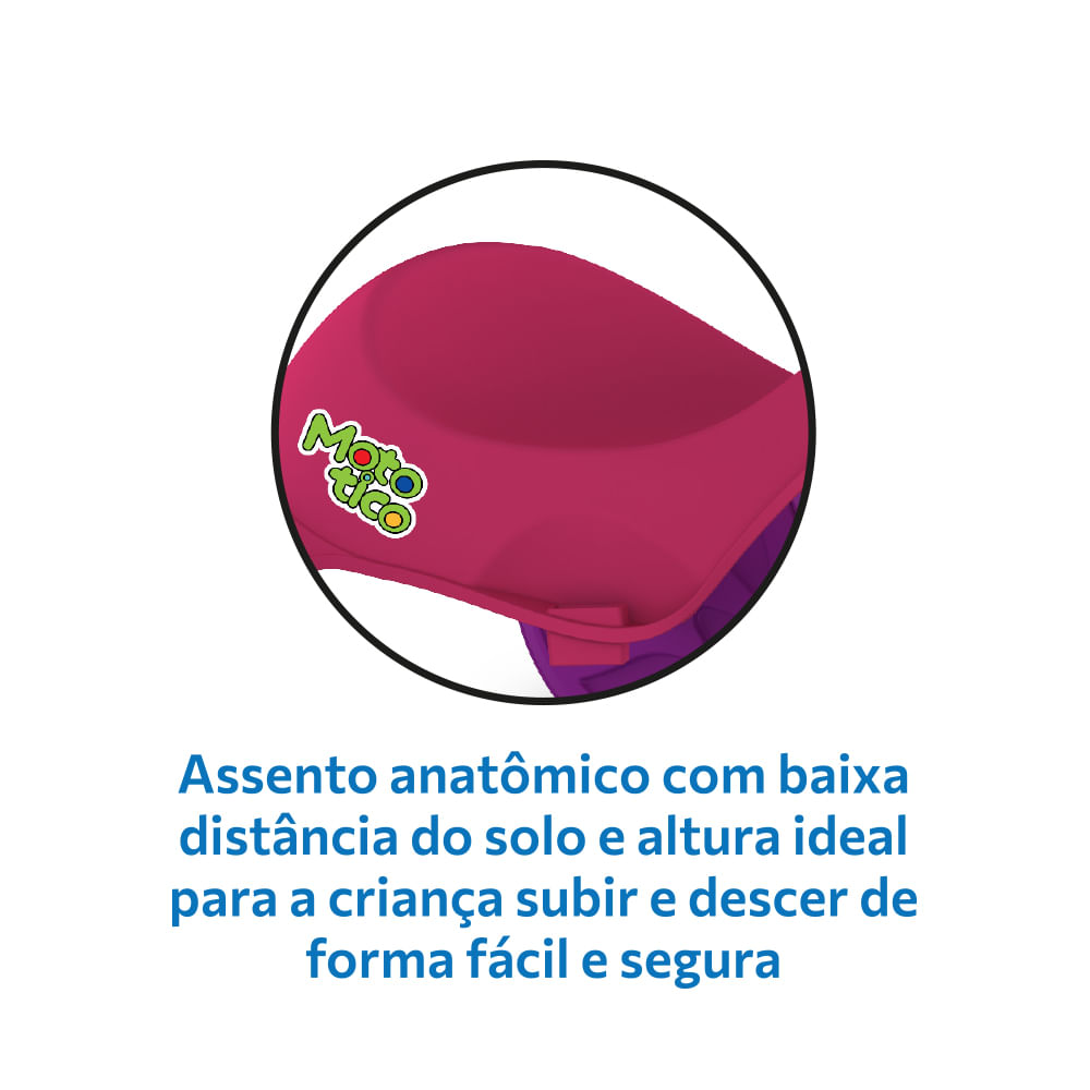 Motoca Passeio e Pedal Rosa - Bandeirante - Imagem 5