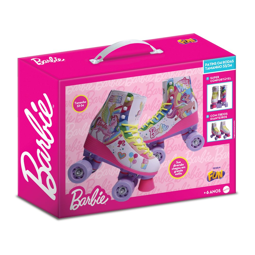 Barbie Patins 04 Rodas Tamanho 33/34 - Fun Divirta-se - Imagem 7