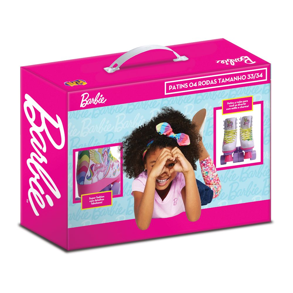 Barbie Patins 04 Rodas Tamanho 33/34 - Fun Divirta-se - Imagem 8
