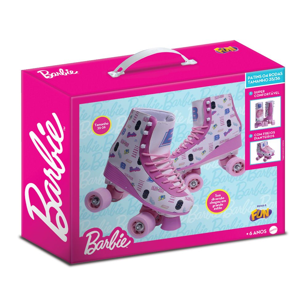 Barbie Patins 4 Rodas Tamanho 35/36 - Fun Divirta-se - Imagem 7