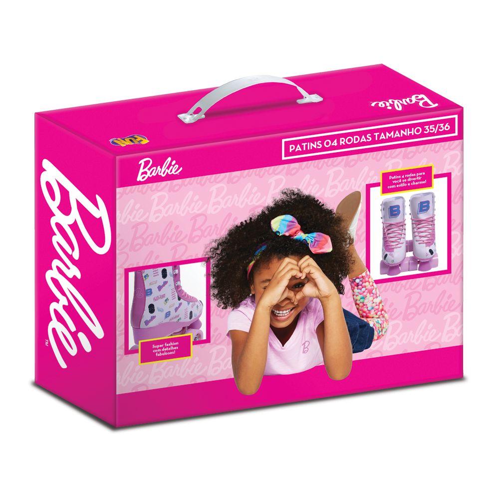 Barbie Patins 4 Rodas Tamanho 35/36 - Fun Divirta-se - Imagem 8