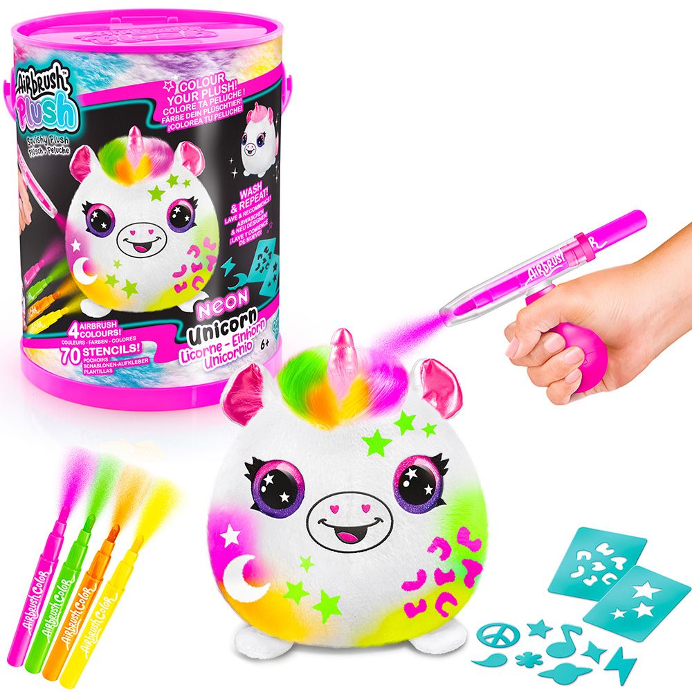 Fun Airbrush Pelúcia na Lata Neon Unicórnio - Fun Divirta-se
