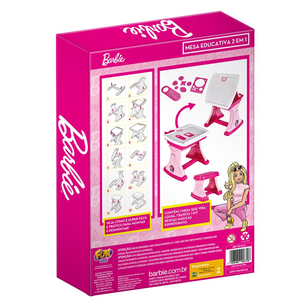 Barbie Mesa Educativa 2 em 1 - Fun Divirta-se - Imagem 6