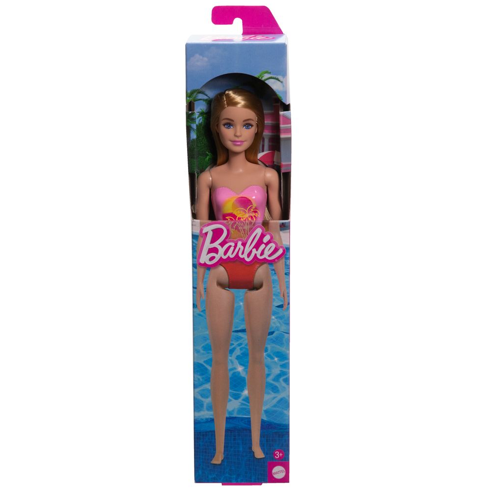Barbie Praia com Maiô Rosa - Mattel - Imagem 3