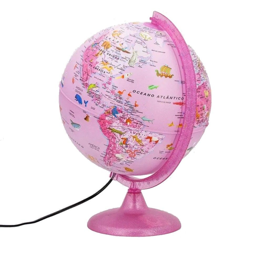 Globo Terrestre Luminoso Pink Zoo 25cm - Tecnodidattica - Imagem 2