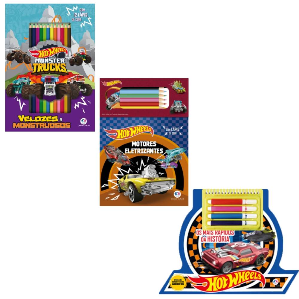Kit Hot Wheels 3 Livros Para Colorir - Ciranda Cultural