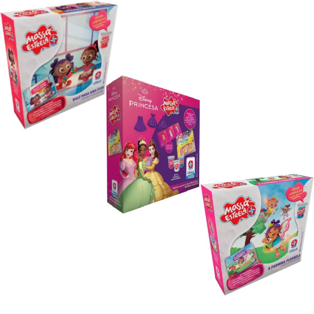 Kit 3 Livros Massa Estrela Ballet, Princesas e Fadas - Estrela