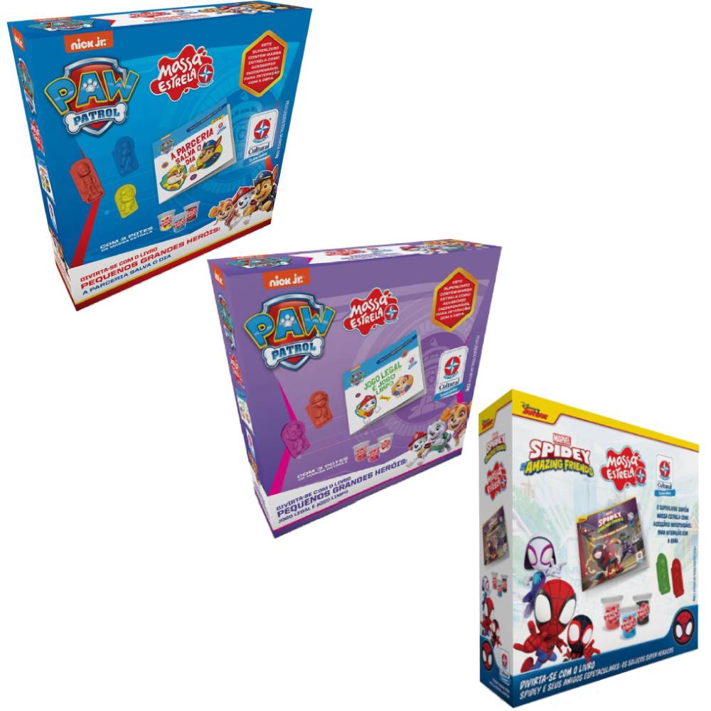 Kit 3 Livros Massa Estrela Patrulha Canina e Spidey - Estrela