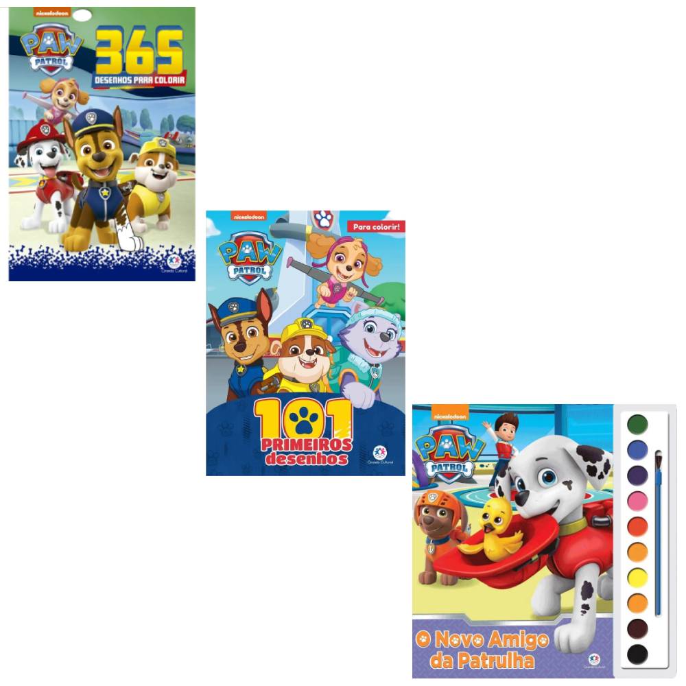 Kit Patrulha Canina 3 Livros Para Colorir - Ciranda Cultural