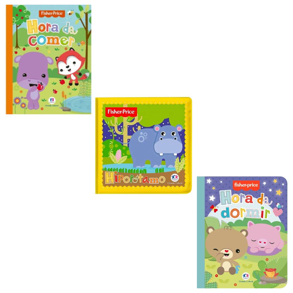 Kit Fisher-Price 3 Livros Hora de Comer, Hora do Banho e Hora de Dormir - Ciranda Cultural